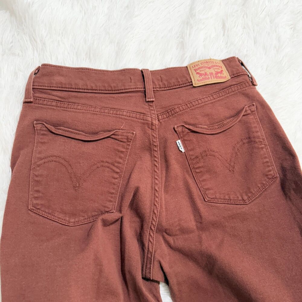 Women Levi's Classic Straight Leg Jeans Mid Rise in Rusty Brown Size 6 - Picture 8 of 10